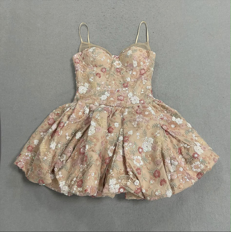 Floral Sequin Bubble Dress