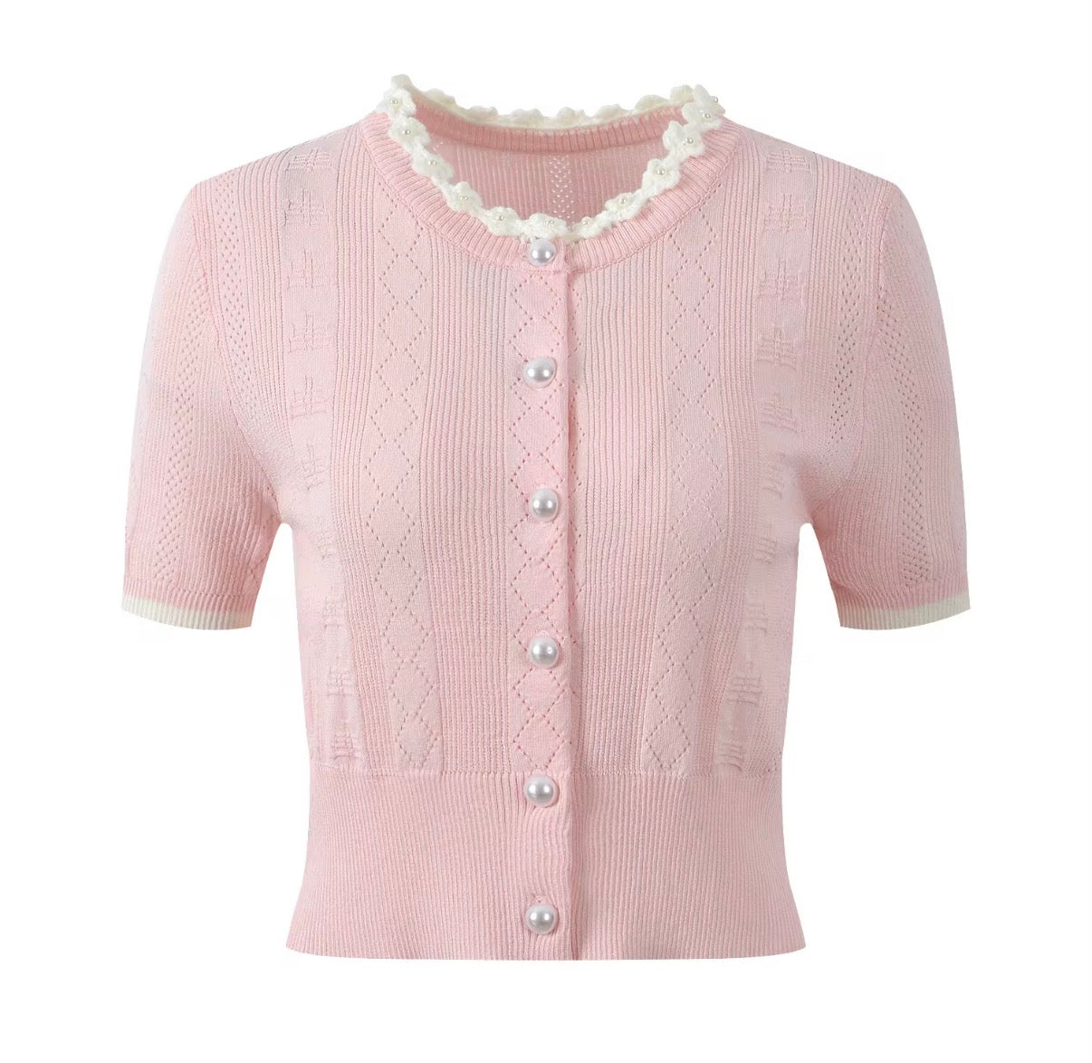 Pearl Trim Knit Top
