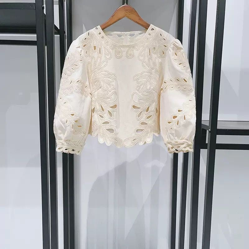 Ivory Lace Elegance Skirt Set
