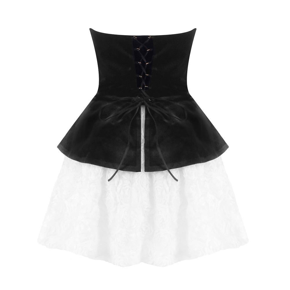 Noir Bloom Couture Mini Dress