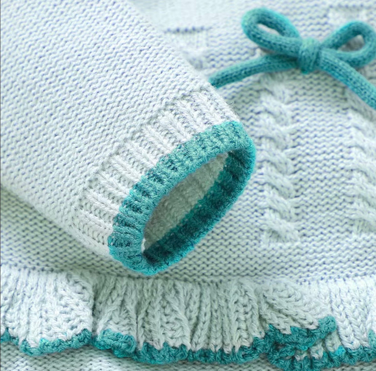 Sweet Bow Knitted Baby Set