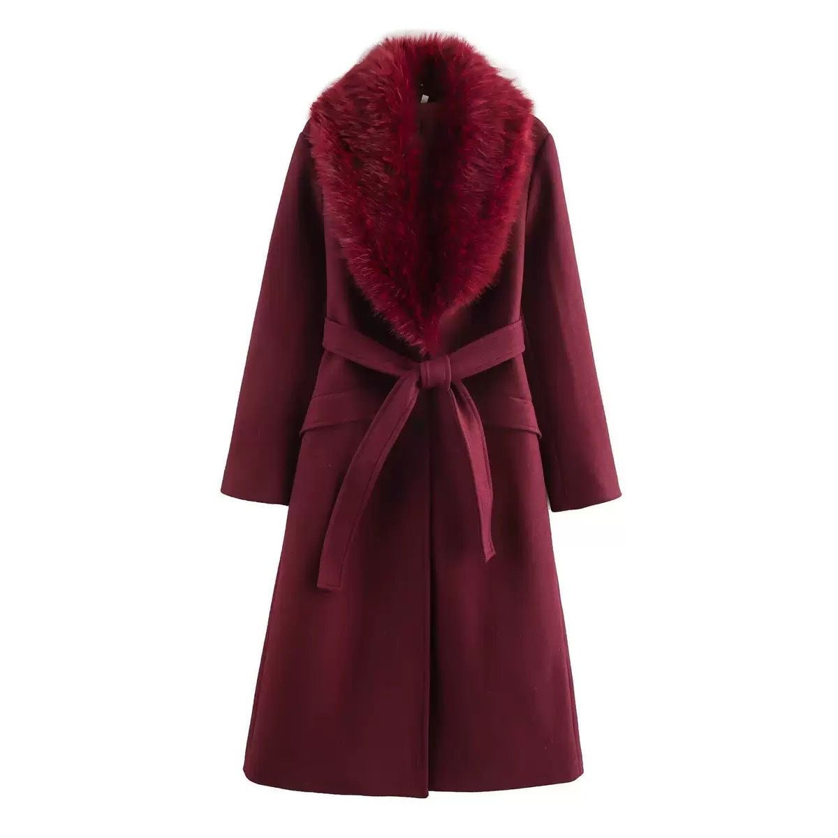 Royal Fur-Collar Winter Coat