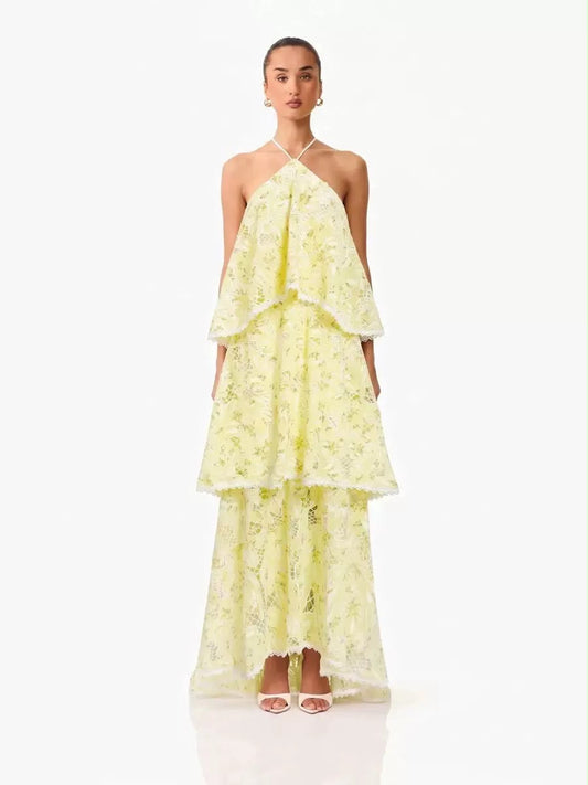 Bloom Cascade Lace Maxi Dress