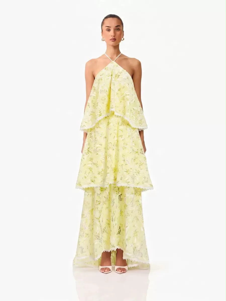 Bloom Cascade Lace Maxi Dress