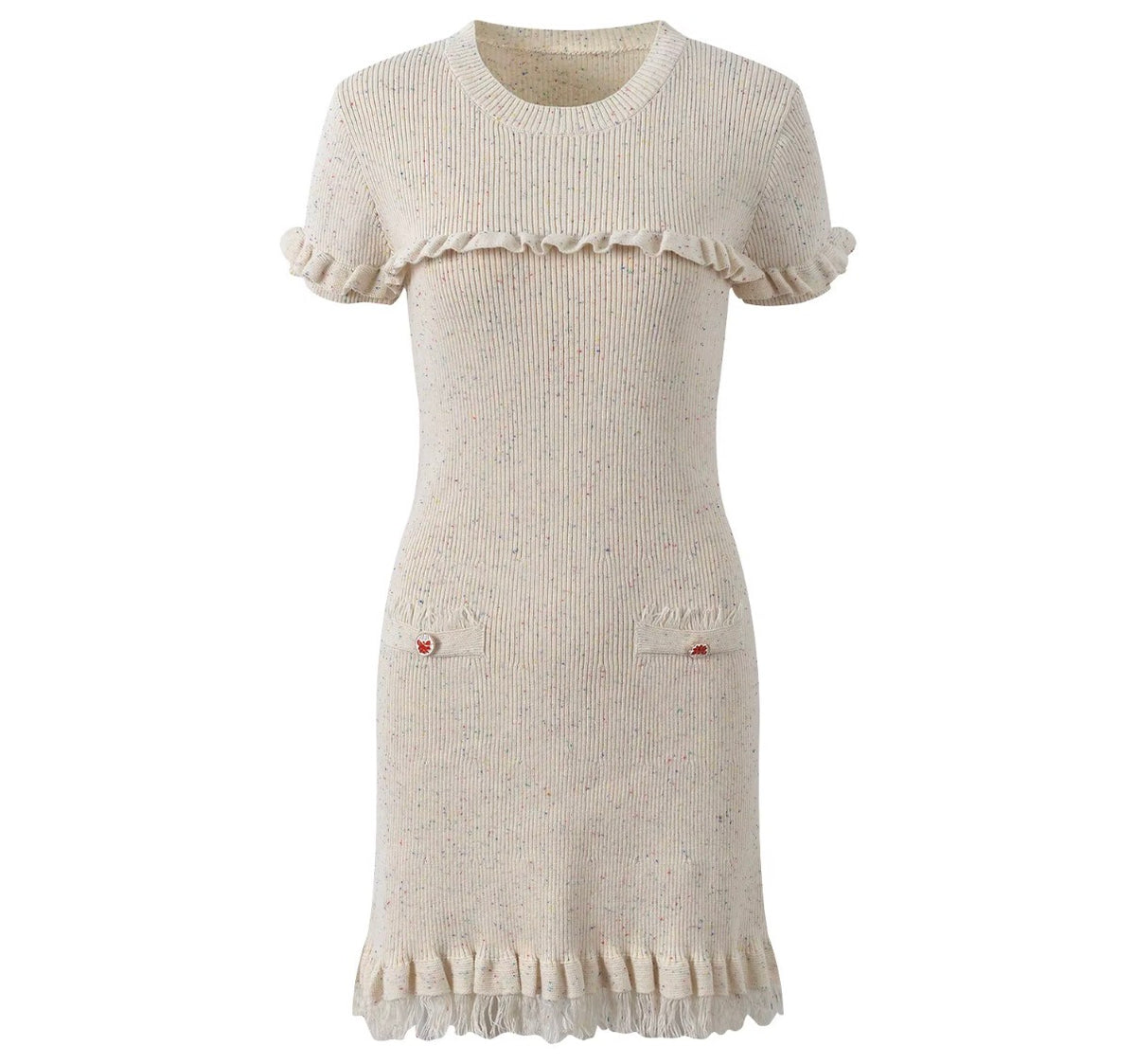 Confetti Ruffle Knit Mini Dress