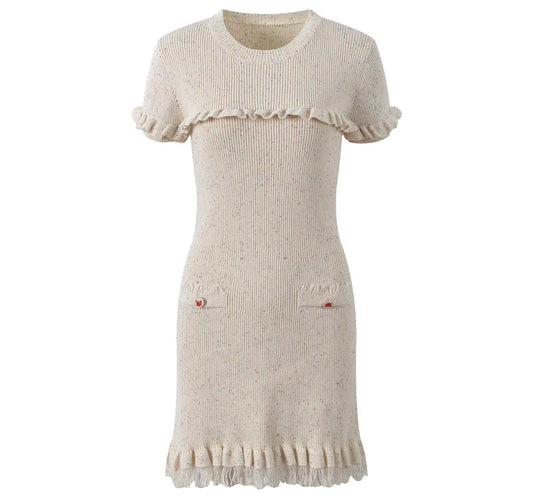 Confetti Ruffle Knit Mini Dress
