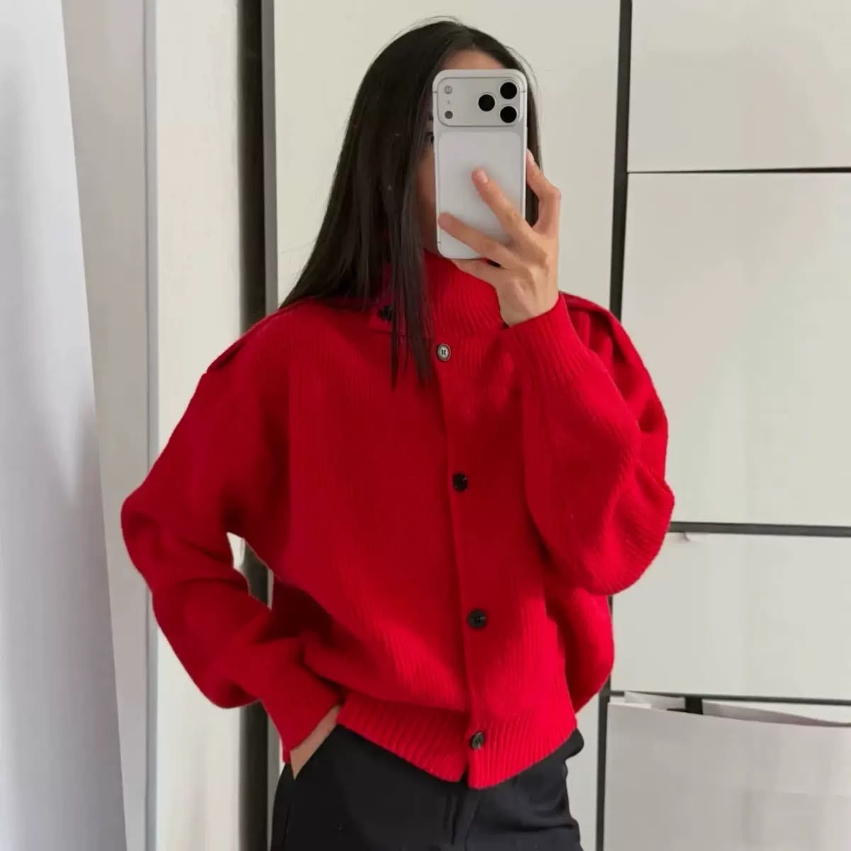 Sloane High-Neck Knit Cardigan