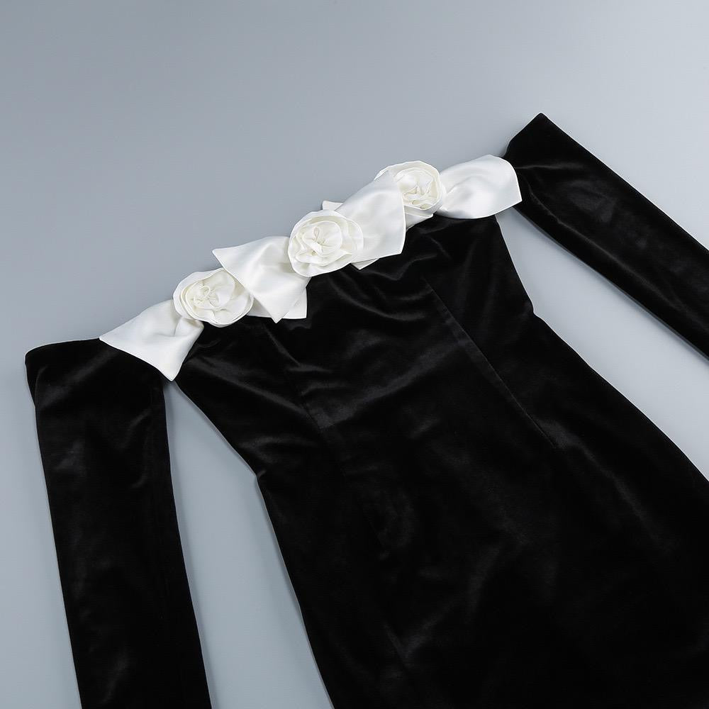 Midnight Bloom Velvet Dress