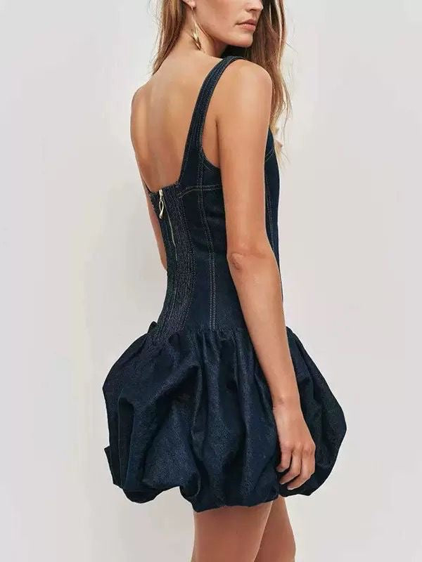 Denim Corset Bubble Dress