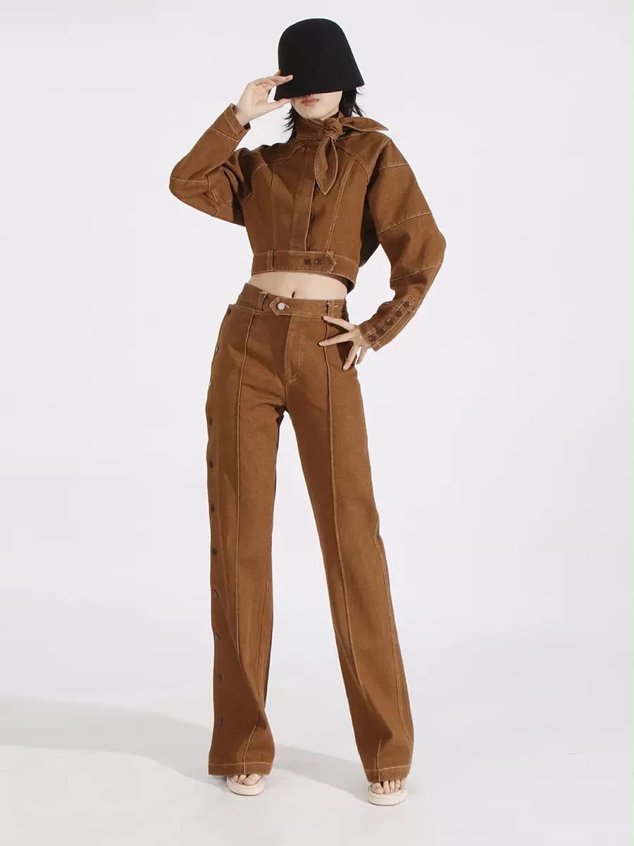 Caramel Stitch Denim Set