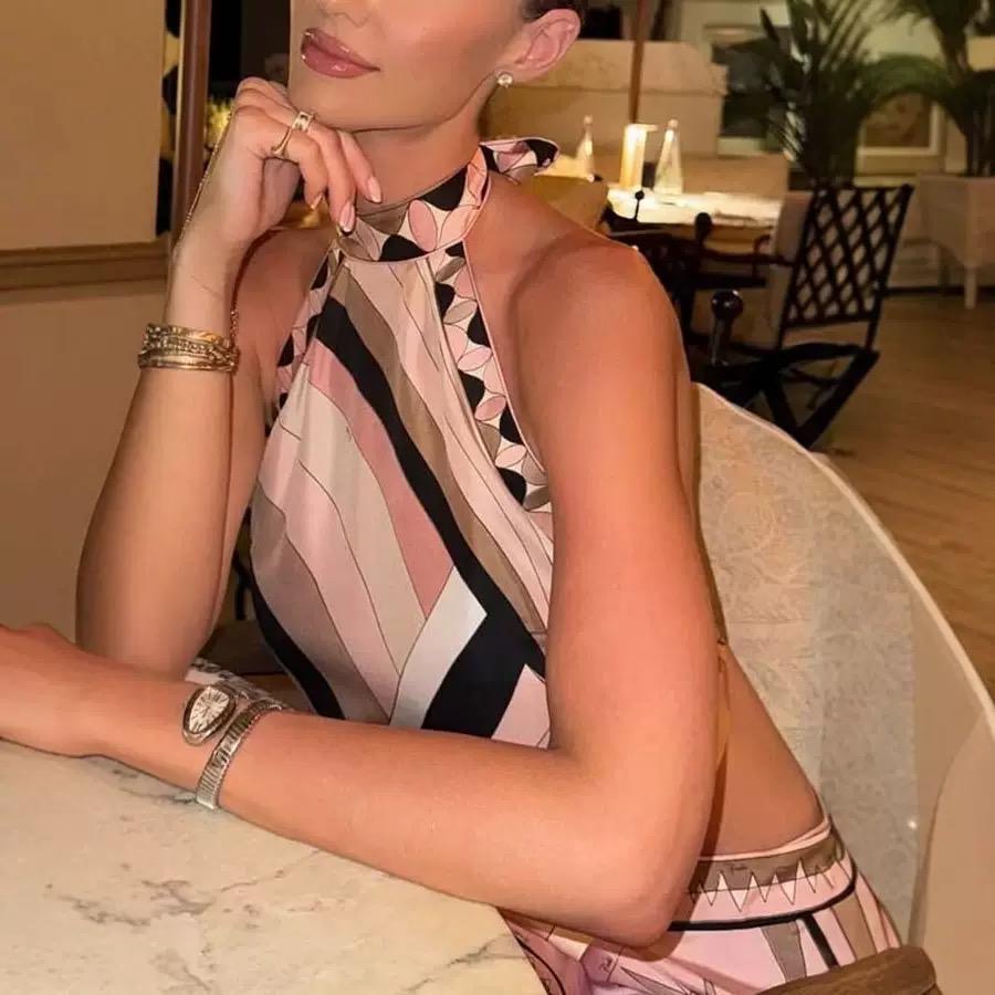 Blush Swirl Halter Set