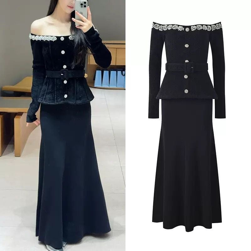Crystal Empress Off-Shoulder Dress