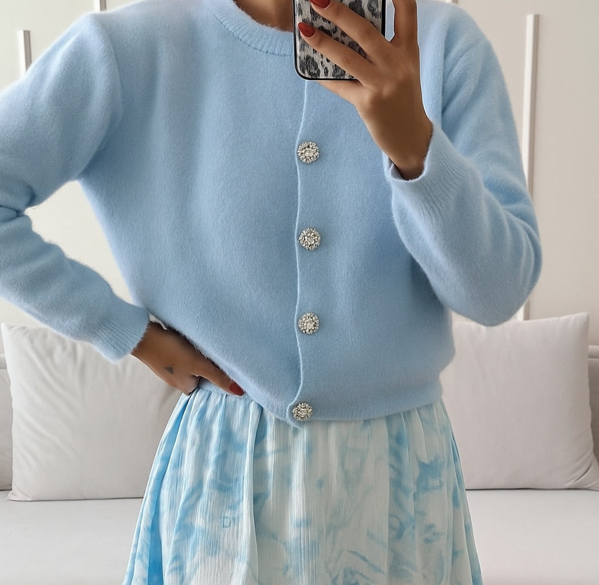 Frosted Bloom Crystal Cardigan