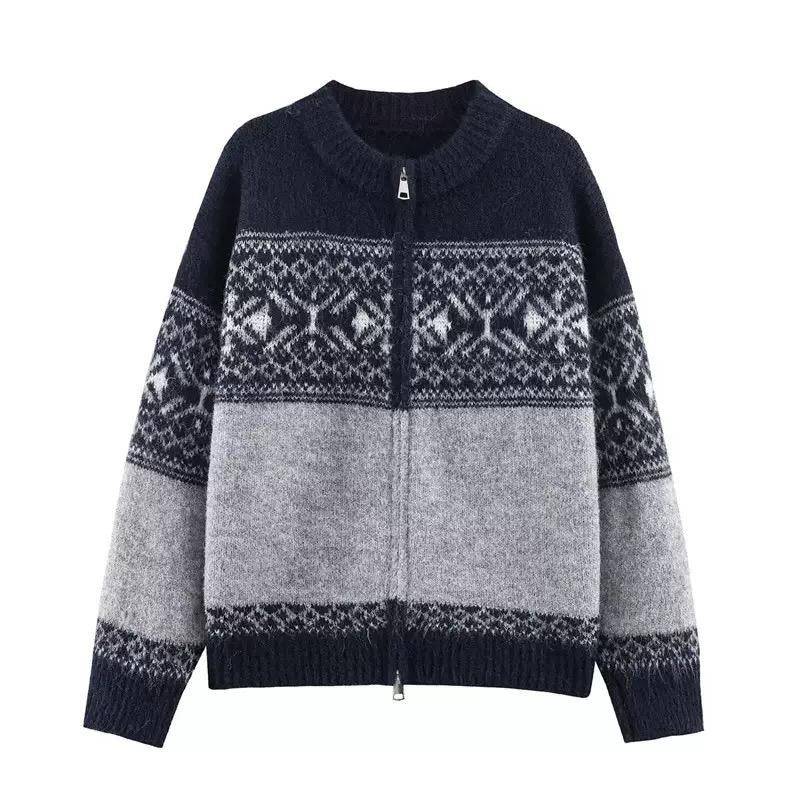 Alpine Pattern Knit Cardigan