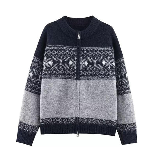 Alpine Pattern Knit Cardigan