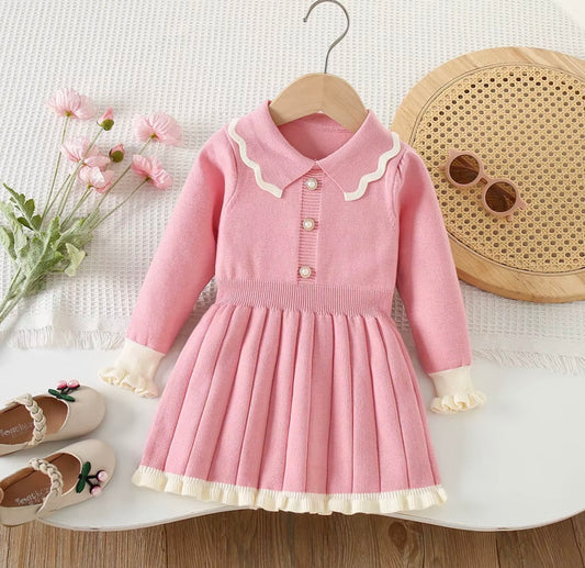 Pearl Collar Knit Dress