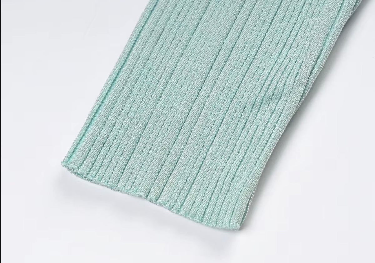 Mint Élan Ribbed Polo Mini Dress