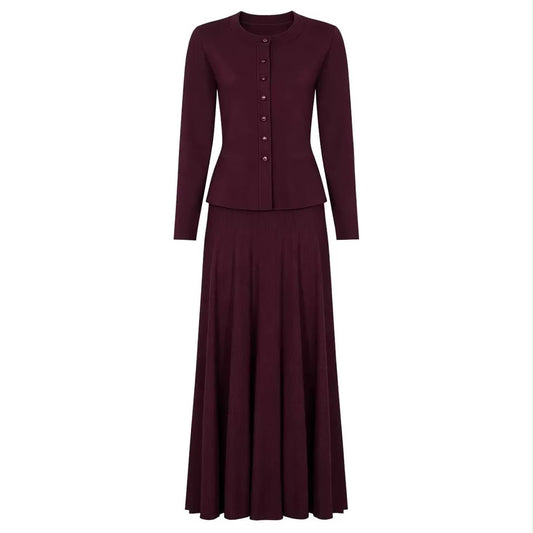 Buttoned Flared Maxi Dress
