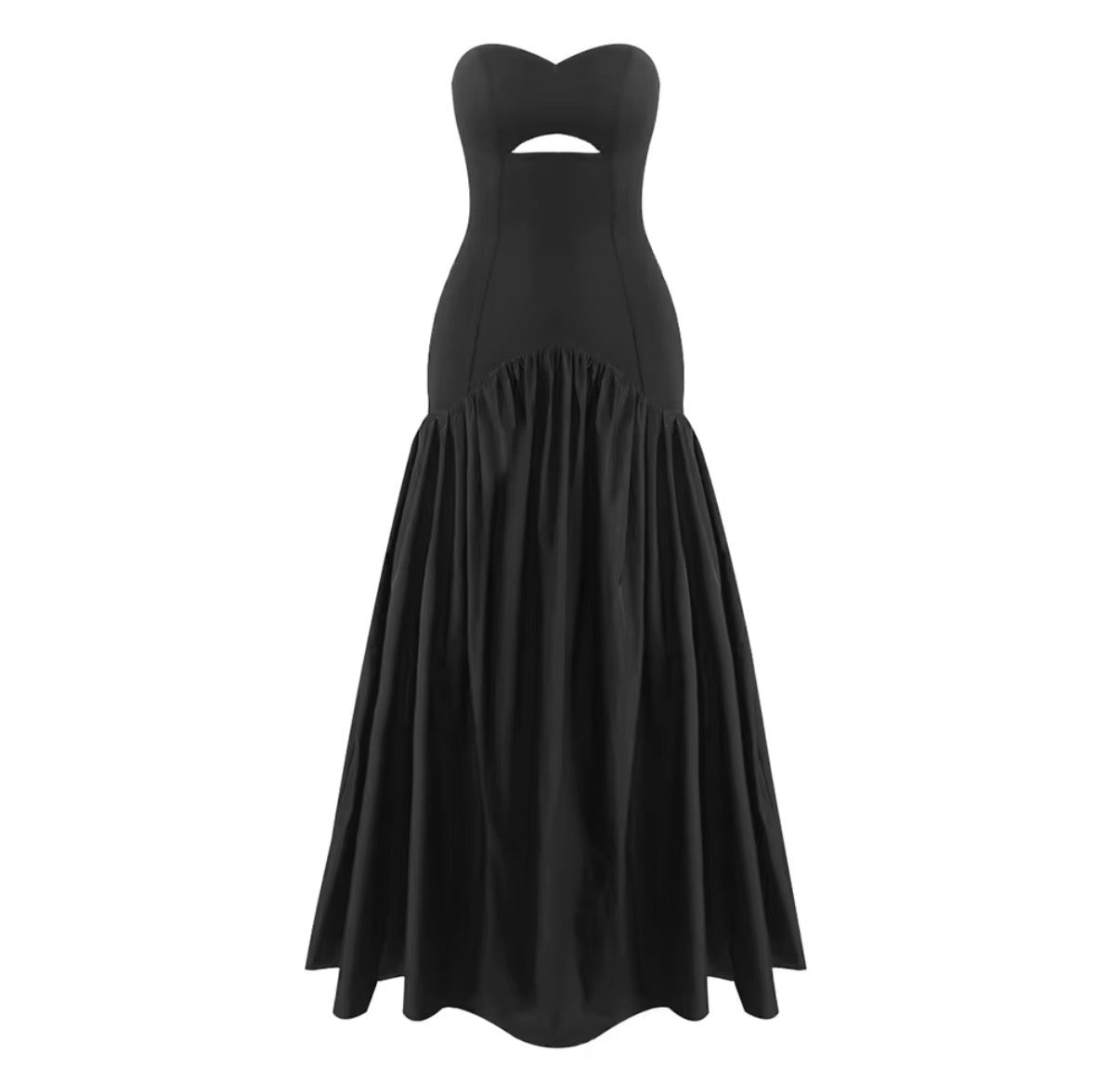 Strapless Drop Waist Ball Gown Dress