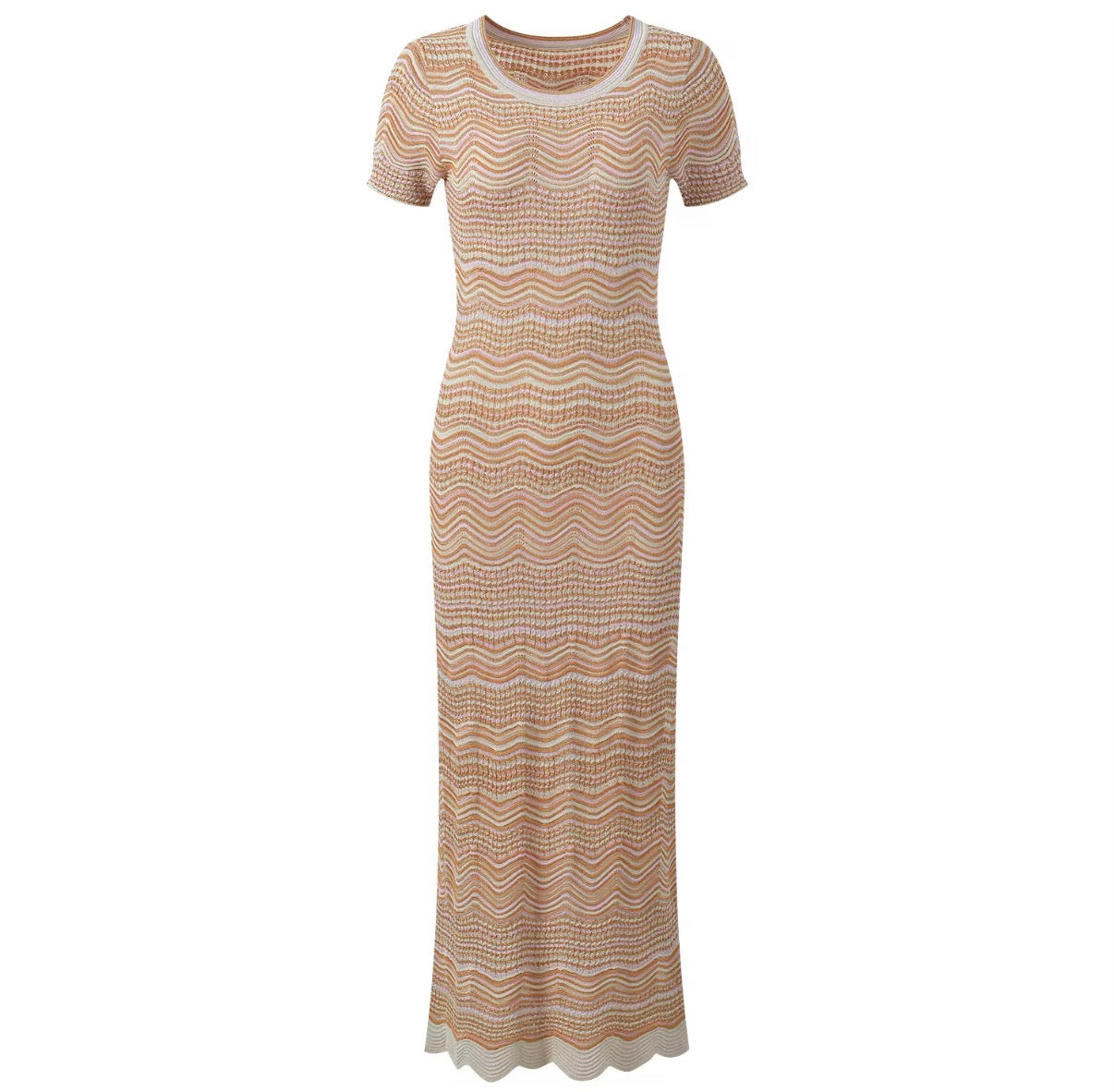 Sunset Wave Knit Maxi Dress