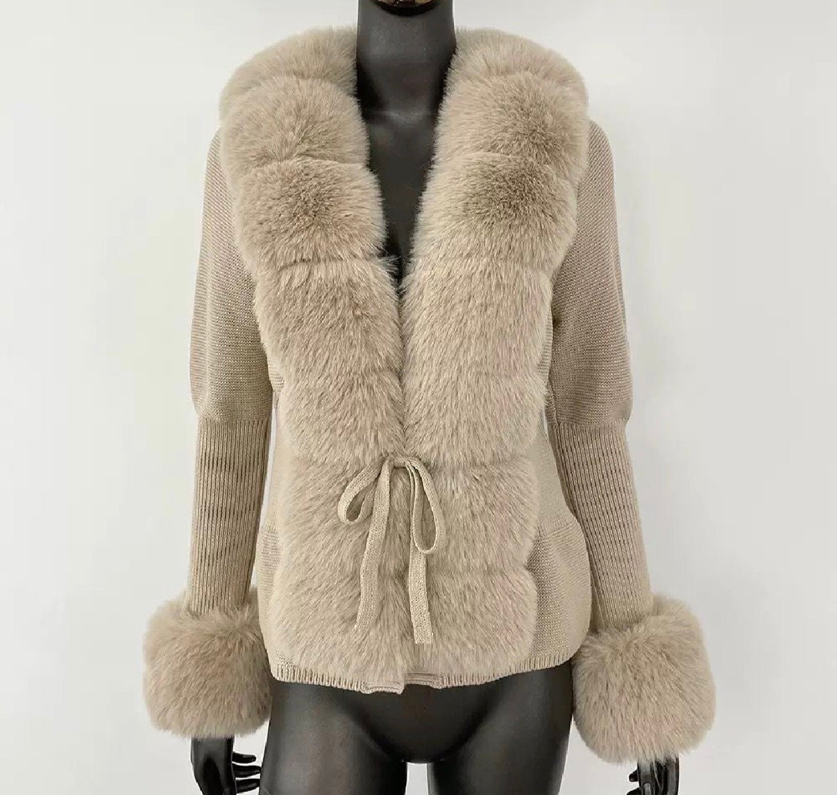 Winter Royale Knit Fur Cardigan