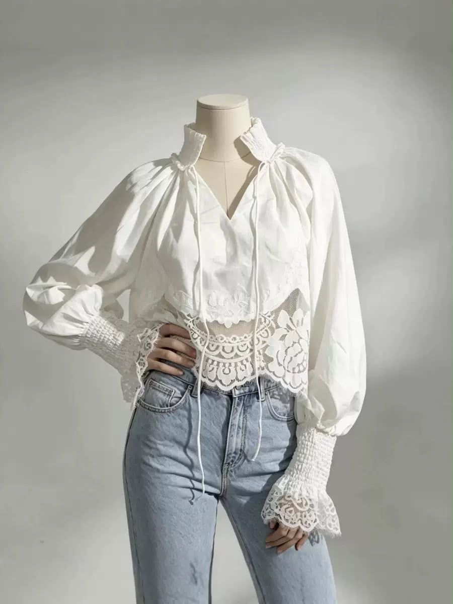 Ivory Romance Lace Blouse
