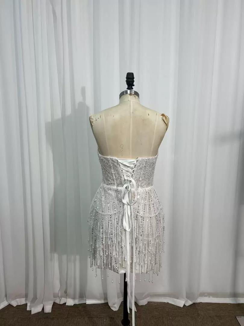 Beaded Fringe Mini Dress