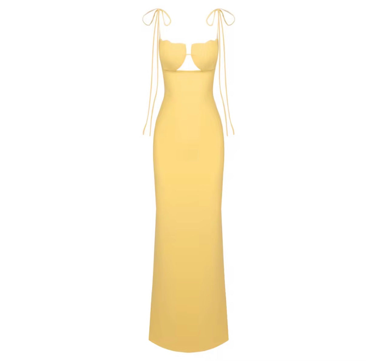 Silk Slip Corset Maxi Dress with Tie-Strap Detail