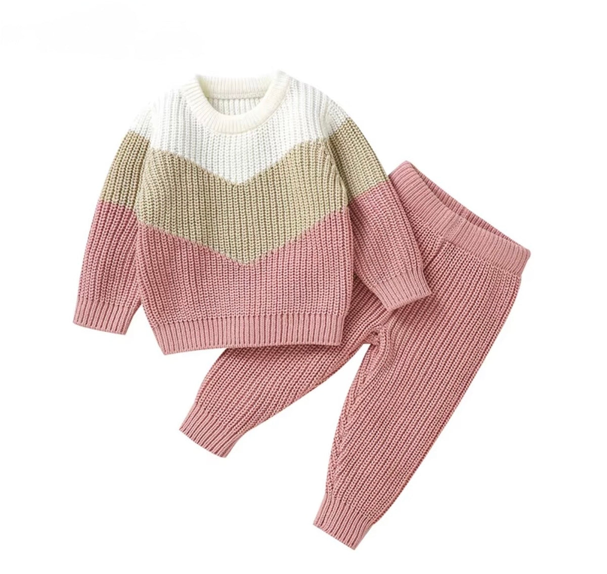 Chevron Colorblock Knit Set