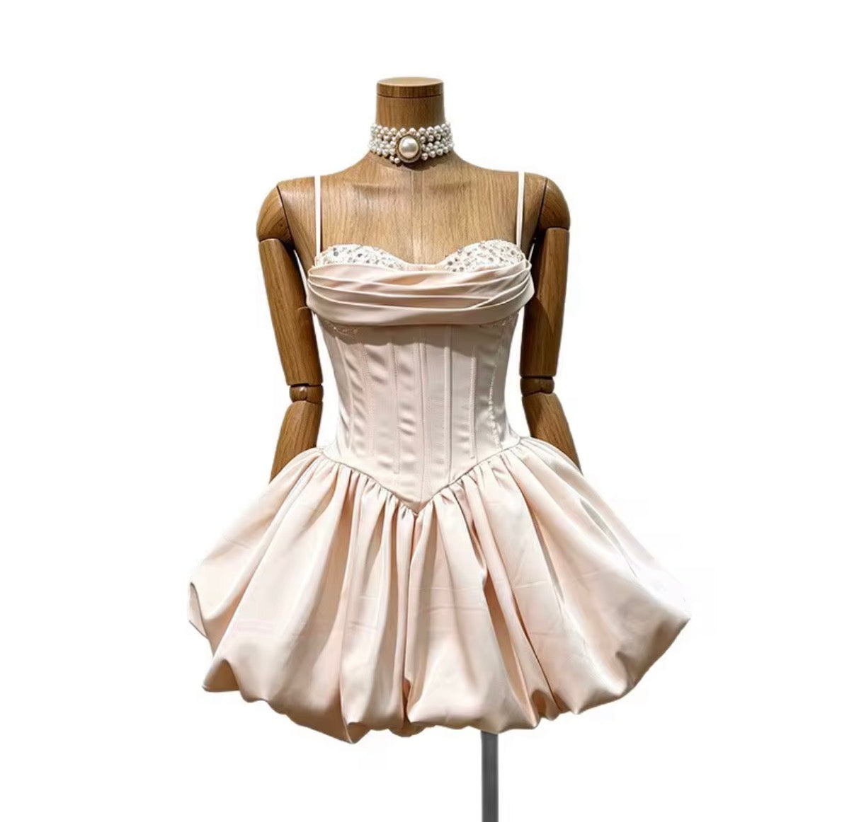 Crystal Corset Bubble Mini Dress