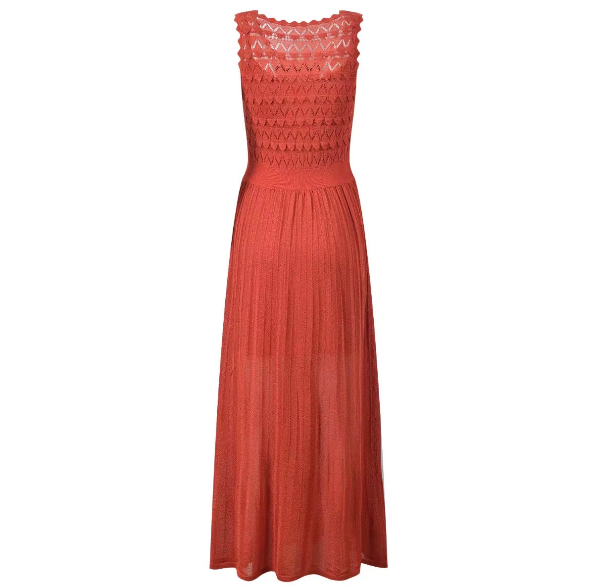 Scalloped Lace Knit Maxi Dress