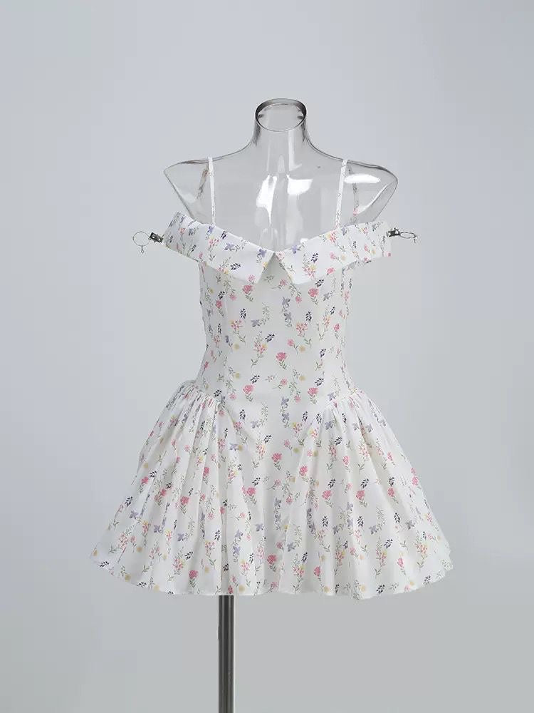 Garden Charm Off-Shoulder Mini Dress