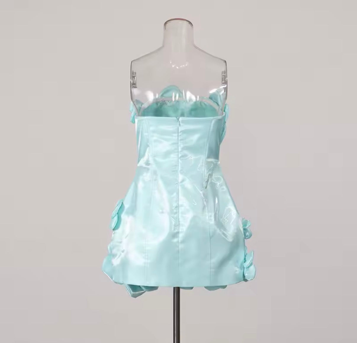 Sky Blue Floral Mini Dress