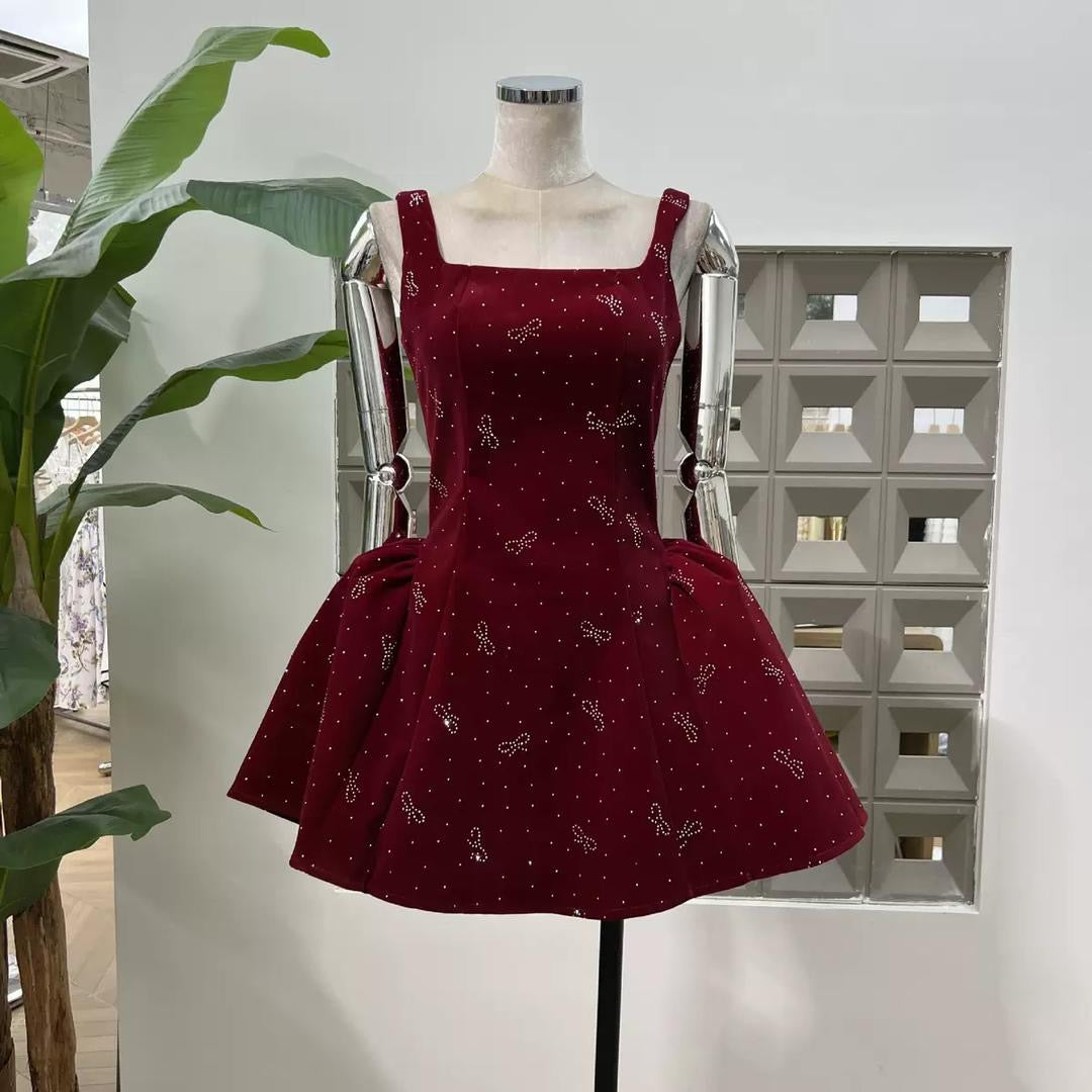 The Velvet Bow Mini Dress