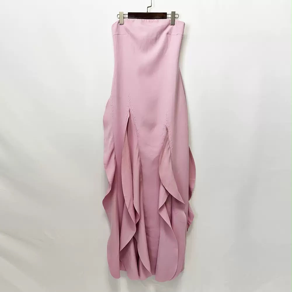 Pink Ruffled Maxi Dress