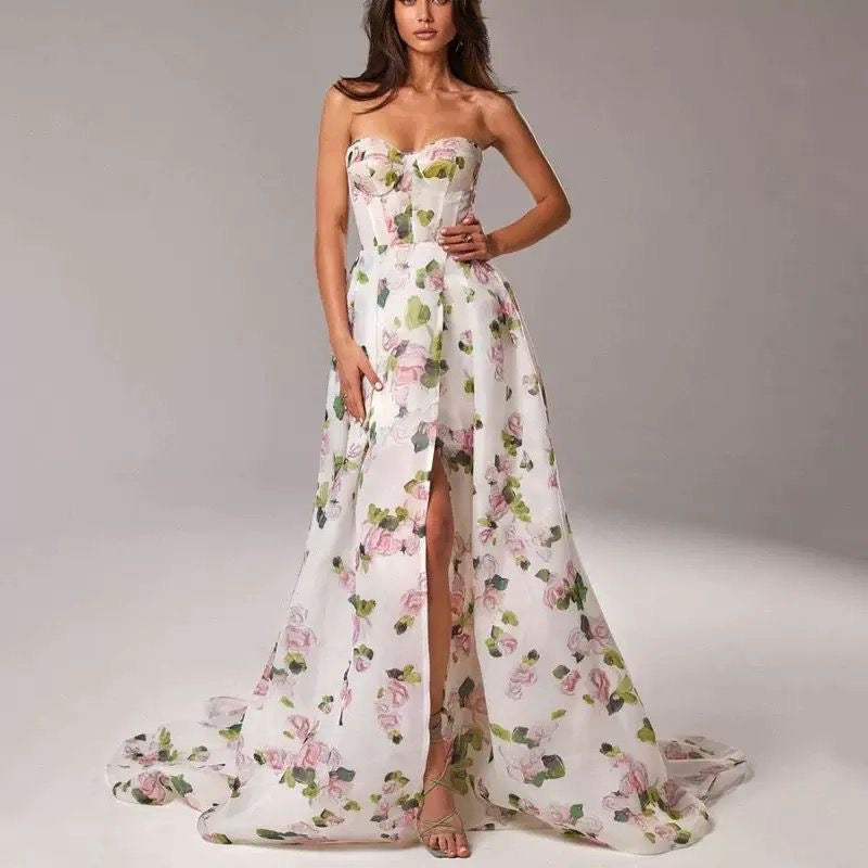 Garden Whisper Strapless Dress
