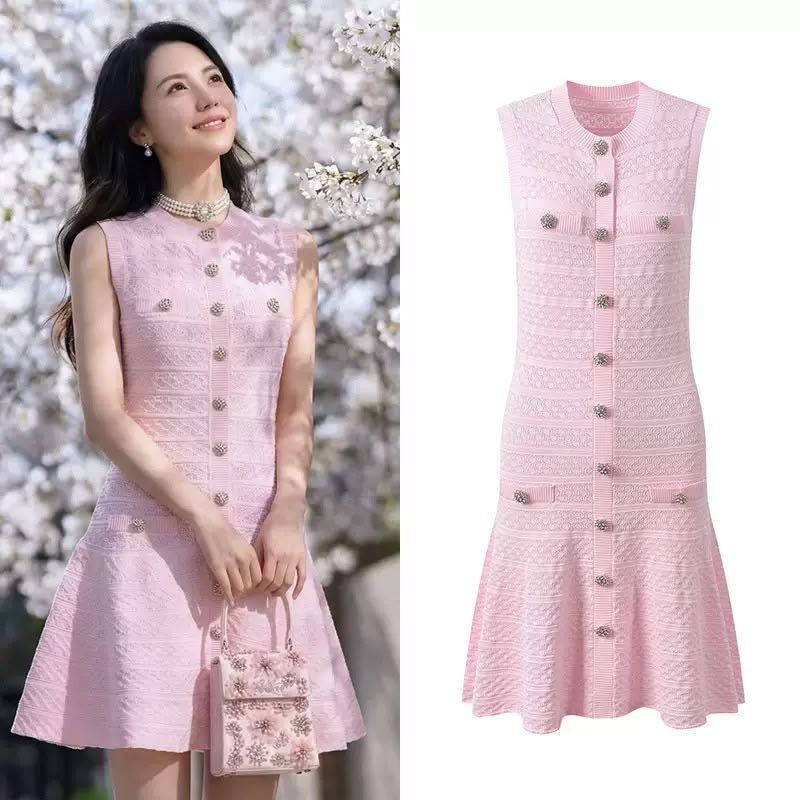 Camellia Crystal Knit Dress