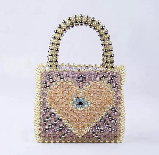 Beaded Heart Treasure Bag