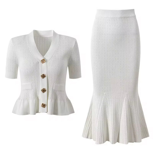 Blush Peplum Elegance Set