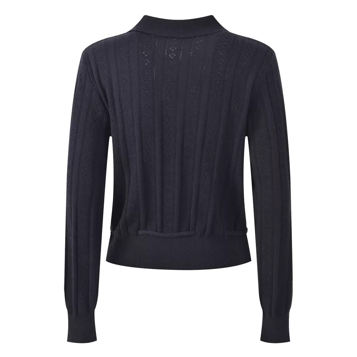 Midnight Bow Pointelle Cardigan