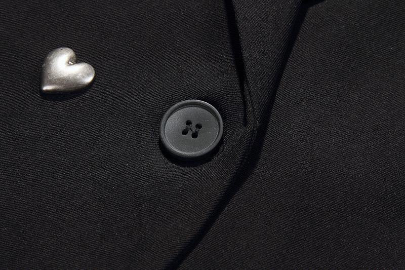 Heart Charms Oversized black Blazer