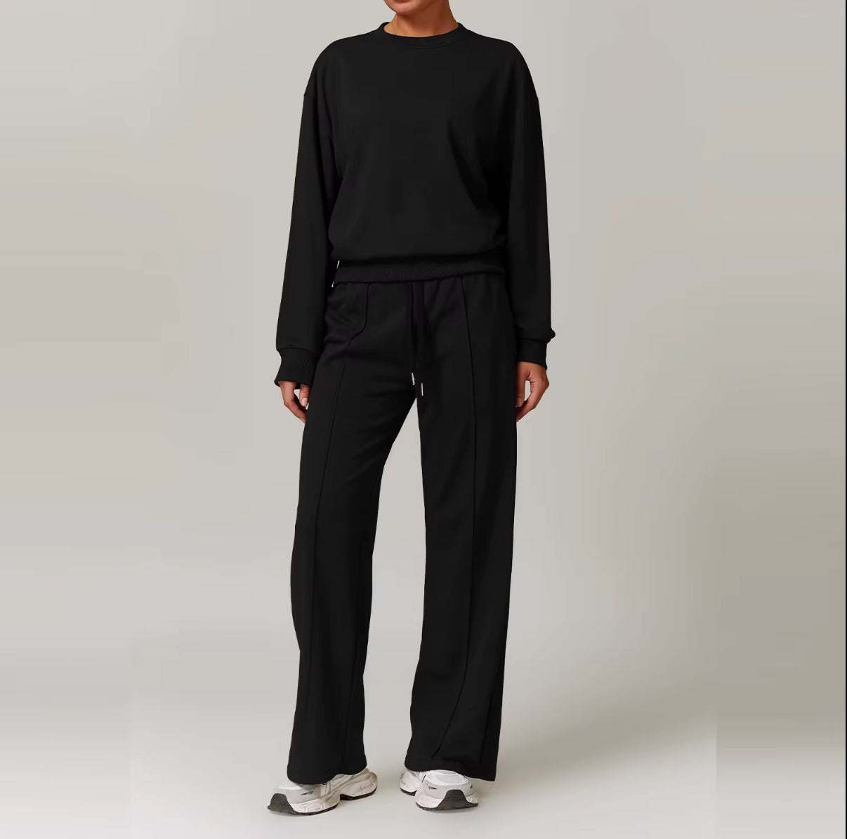 relaxed fit top with wide-leg pants