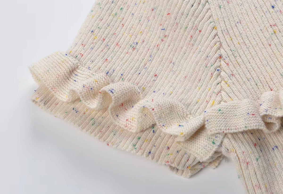 Confetti Ruffle Knit Mini Dress