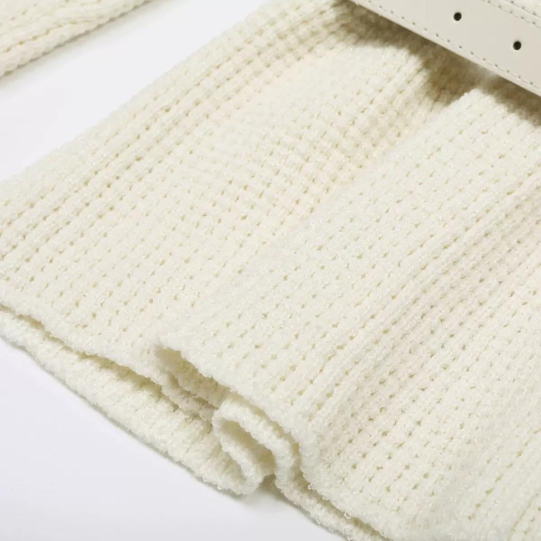 Belted Knit Cardigan & Pencil Skirt Set