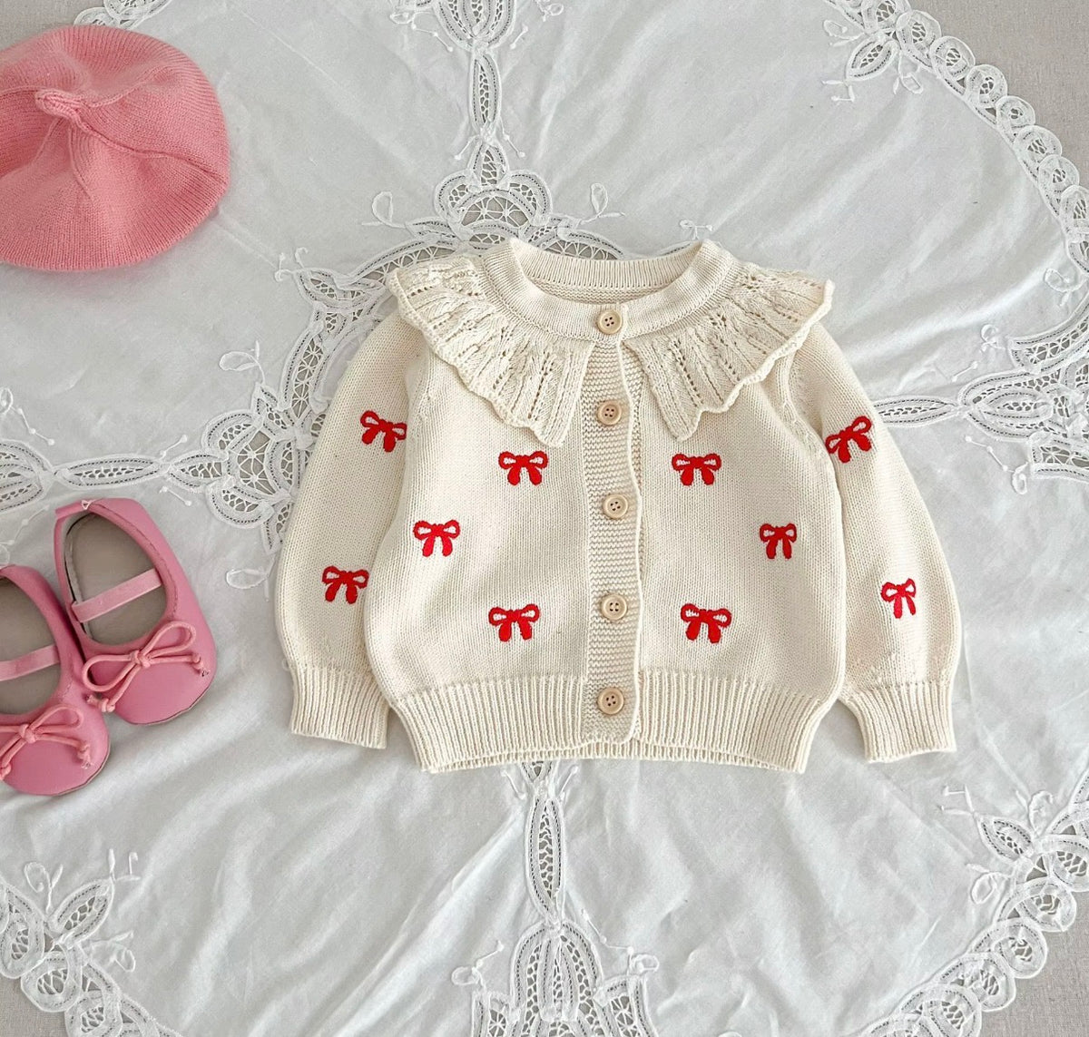 Little Red Bow Knit Set