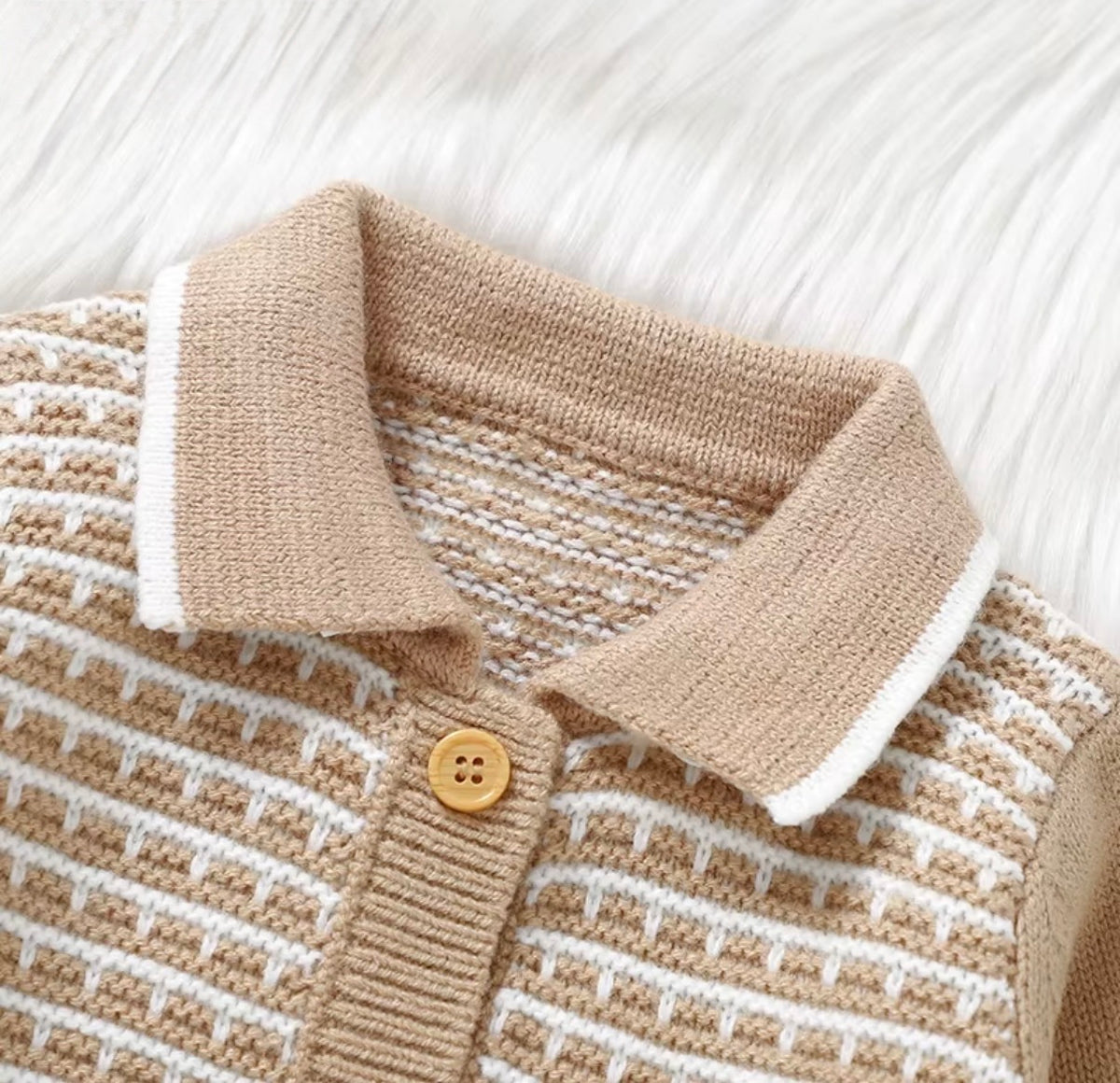 Classic Collared Knit Romper
