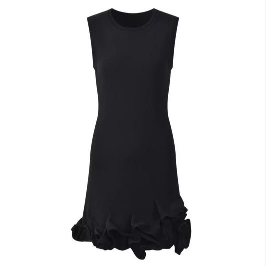 Rosette Hem Knit Dress