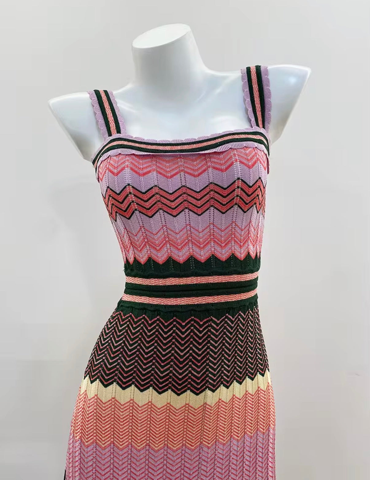 Blush Chevron Maxi Dress