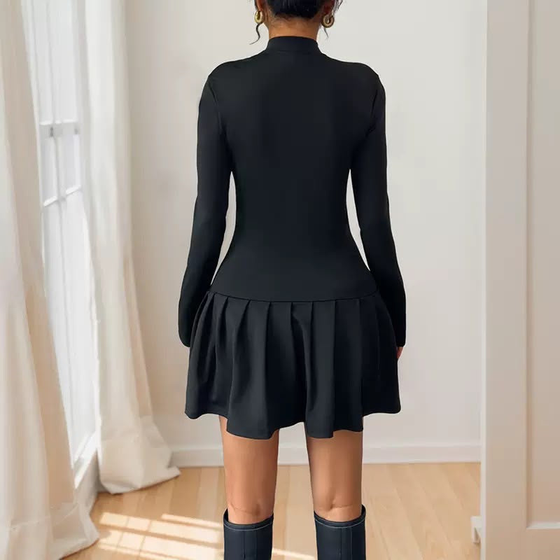 Noir Bow Mini Dress