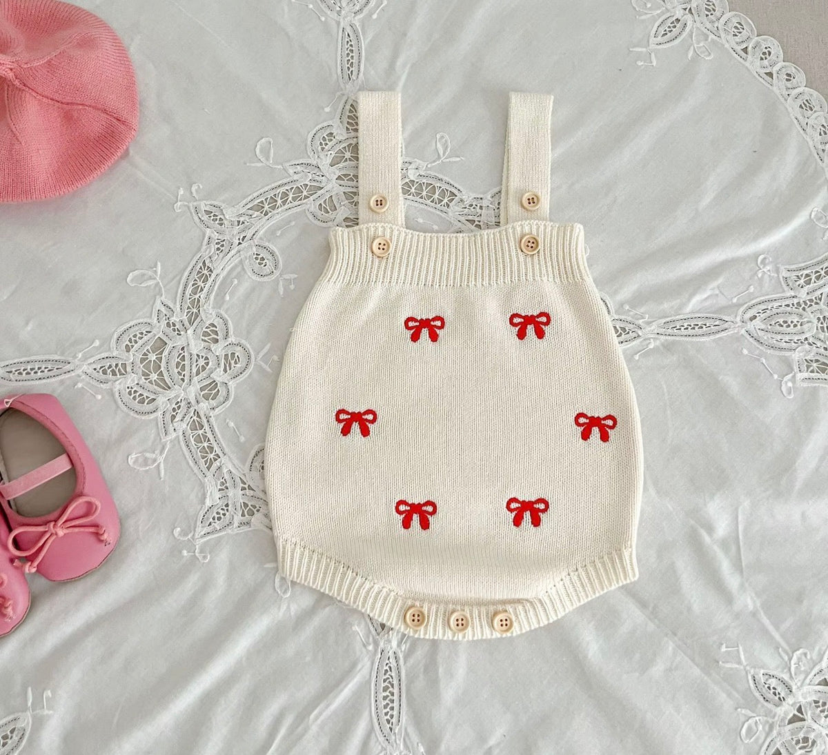 Little Red Bow Knit Set
